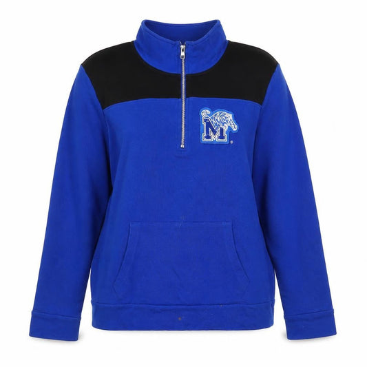 Victoria’s Secret PINK Women’s Blue 1/2 Zip Sequin Memphis Sweatshirt Size L