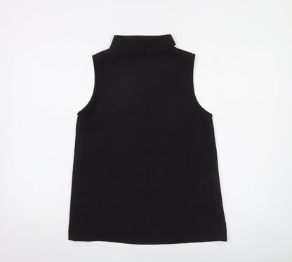 Lulu Love Women's Black Sleeveless V-Neck Polyester Blouse M