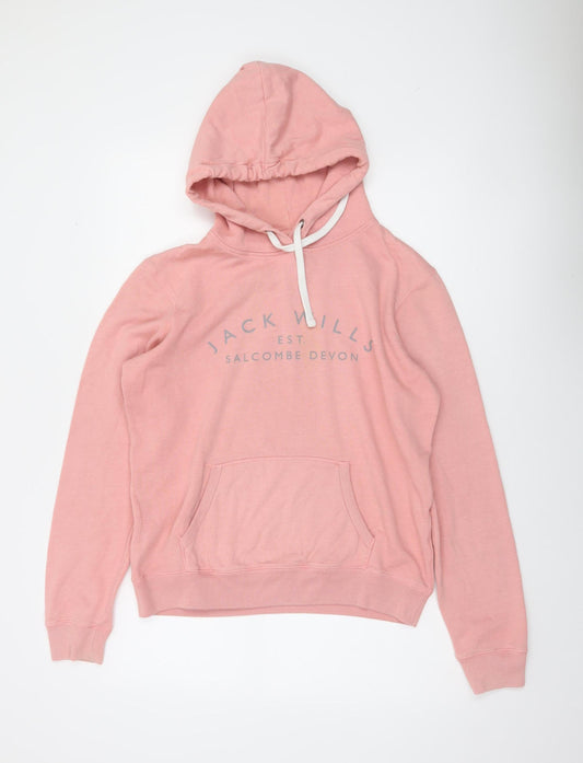 Womens UK Size 12 Jack Wills Pink Pullover Hoodie