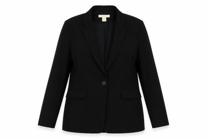 H&M Women Black Size 14 Single-Breasted Blazer Jacket