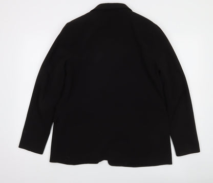 H&M Women Black Size 14 Single-Breasted Blazer Jacket