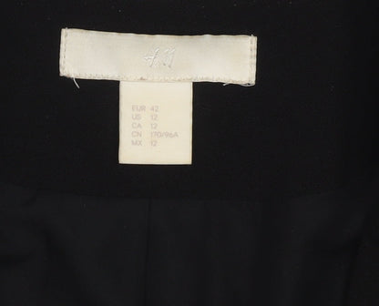 H&M Women Black Size 14 Single-Breasted Blazer Jacket