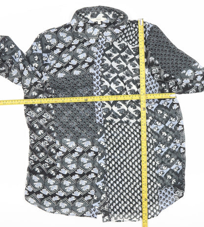 Next Women’s Black Floral Patchwork Long Sleeve Blouse Size 12