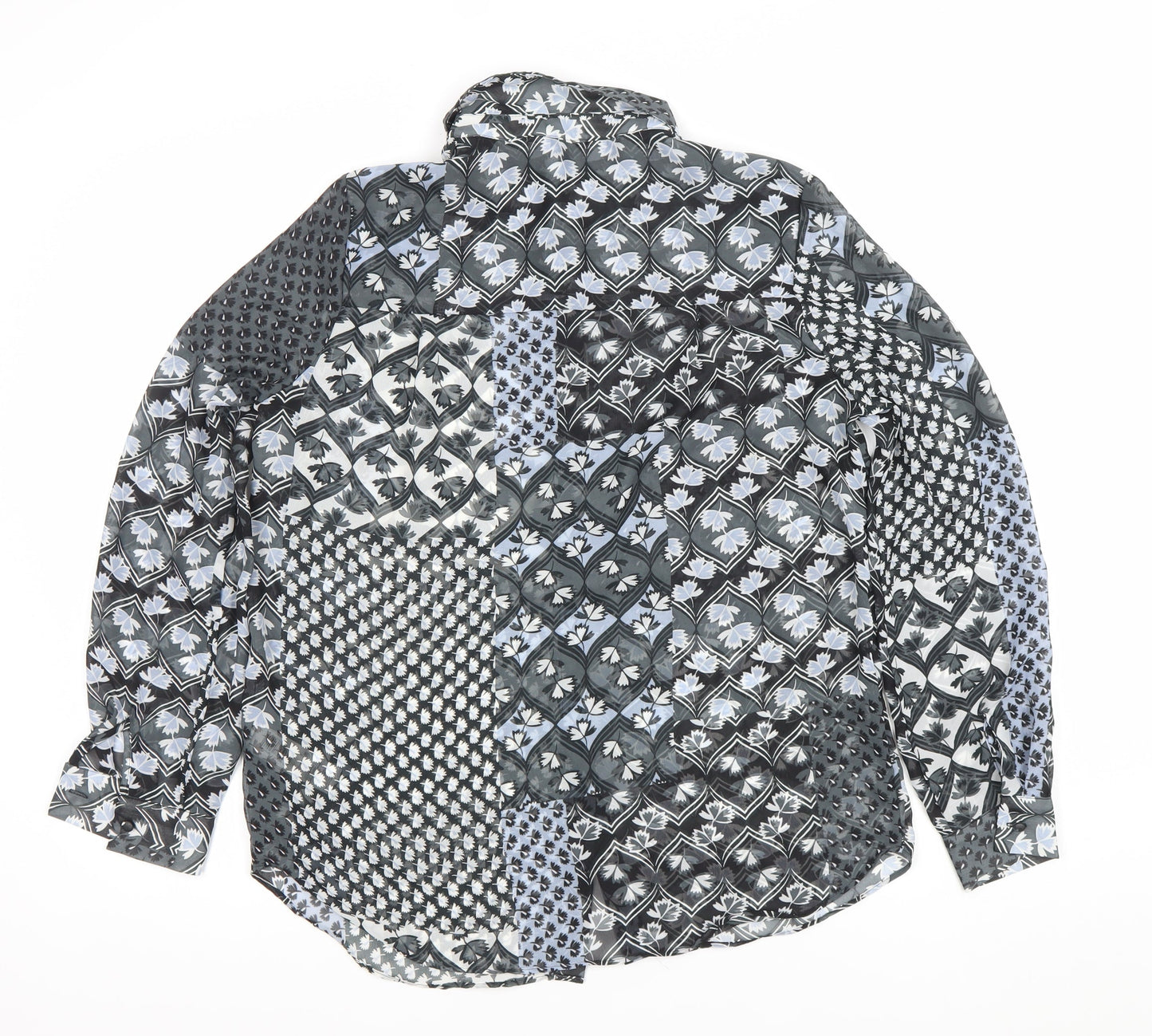 Next Women’s Black Floral Patchwork Long Sleeve Blouse Size 12