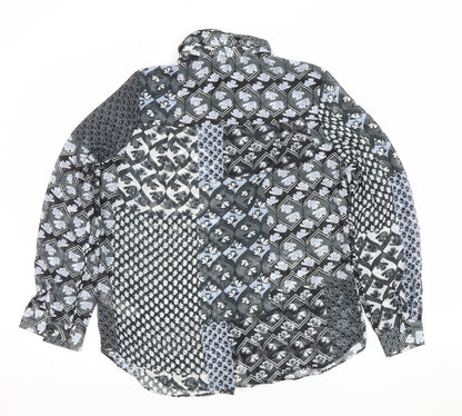 Next Women’s Black Floral Patchwork Long Sleeve Blouse Size 12