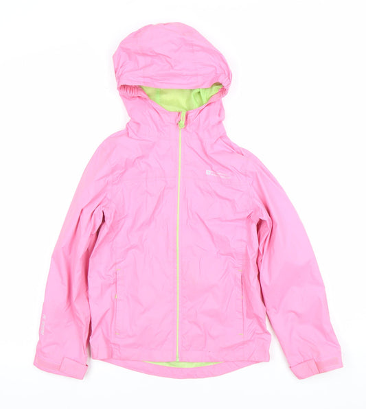 Mountain Warehouse Girls Pink Waterproof Hooded Rain Coat Jacket 7-8 Years