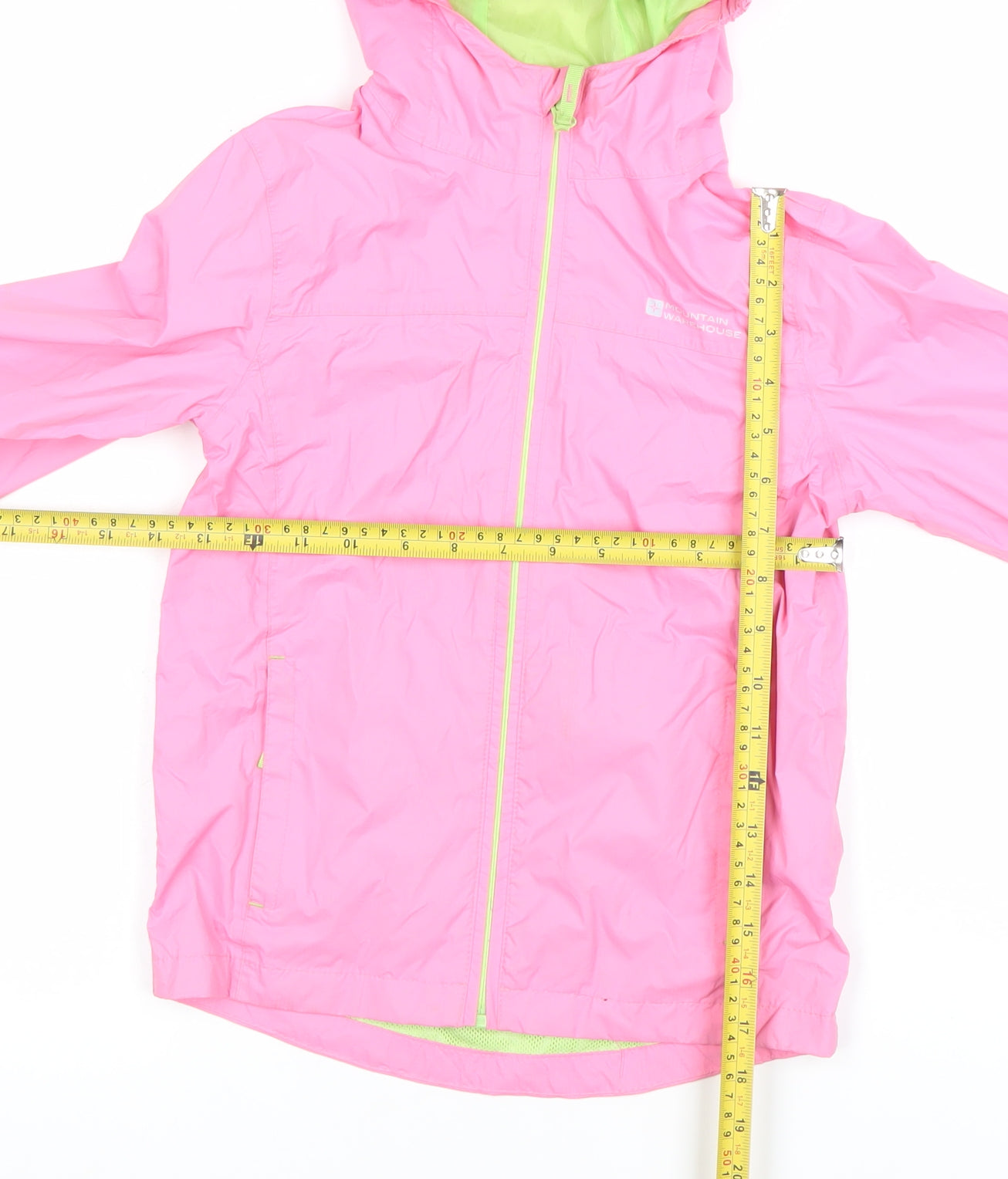 Mountain Warehouse Girls Pink Waterproof Hooded Rain Coat Jacket 7-8 Years