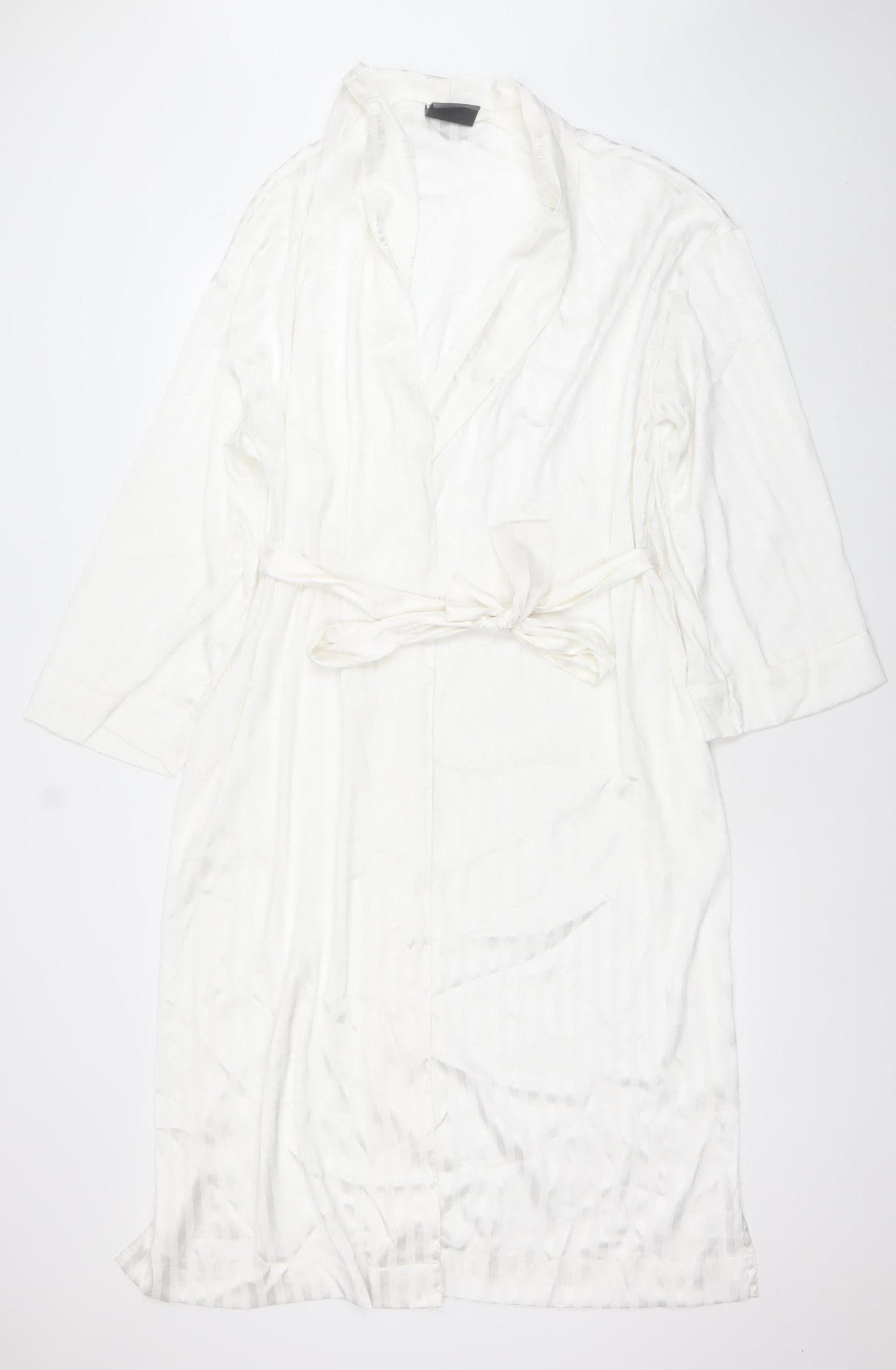 Francis Brenman Women's White Satin Kimono Robe M