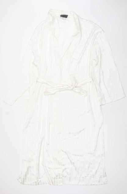 Francis Brenman Women's White Satin Kimono Robe M