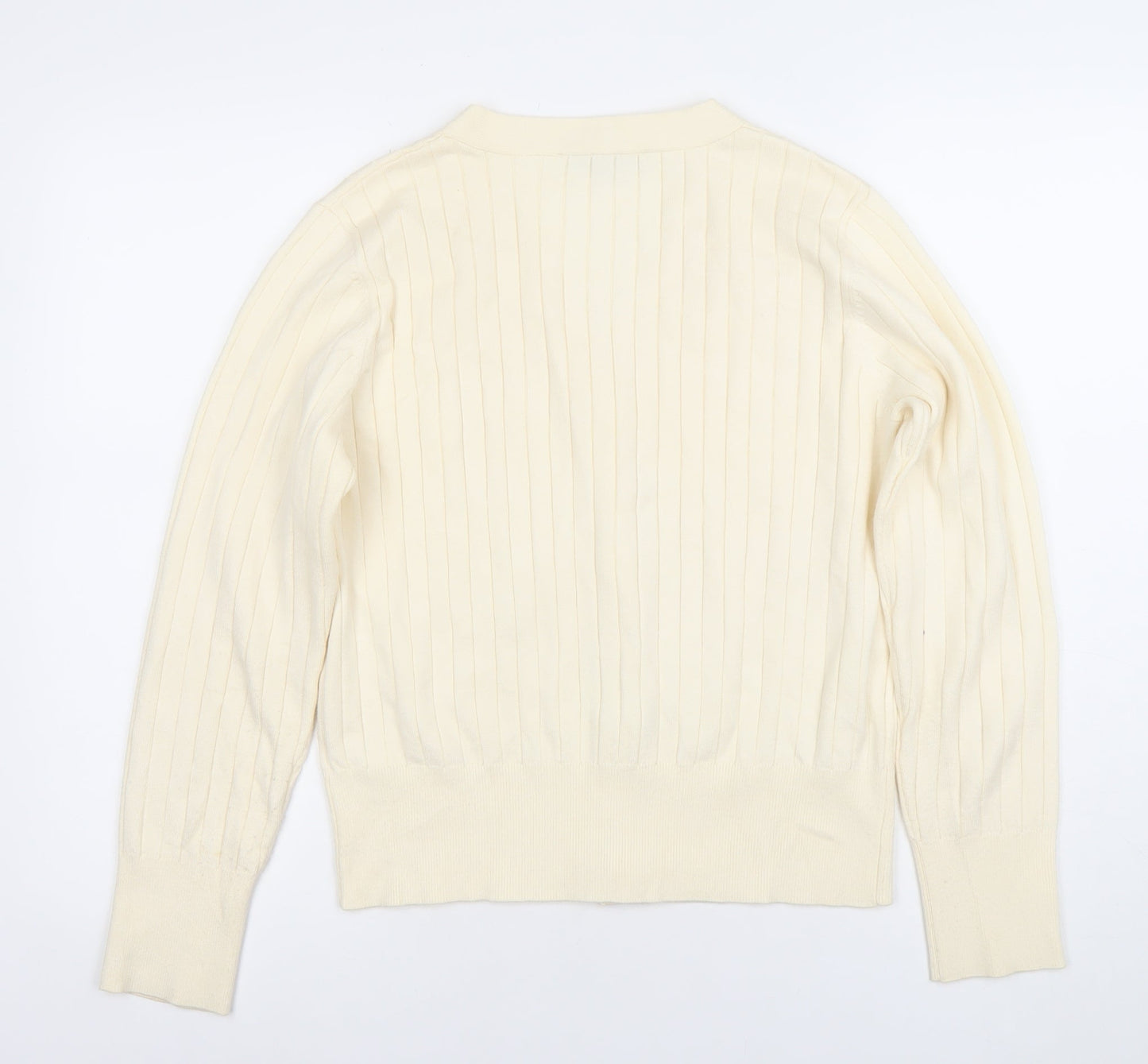 Kelly & Grace Women’s Ivory V-Neck Button Cardigan Size M