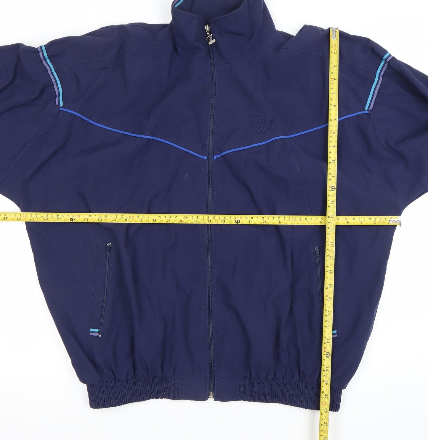 Rucanor Men's Blue L Windbreaker Jacket Lightweight Retro Sportswear