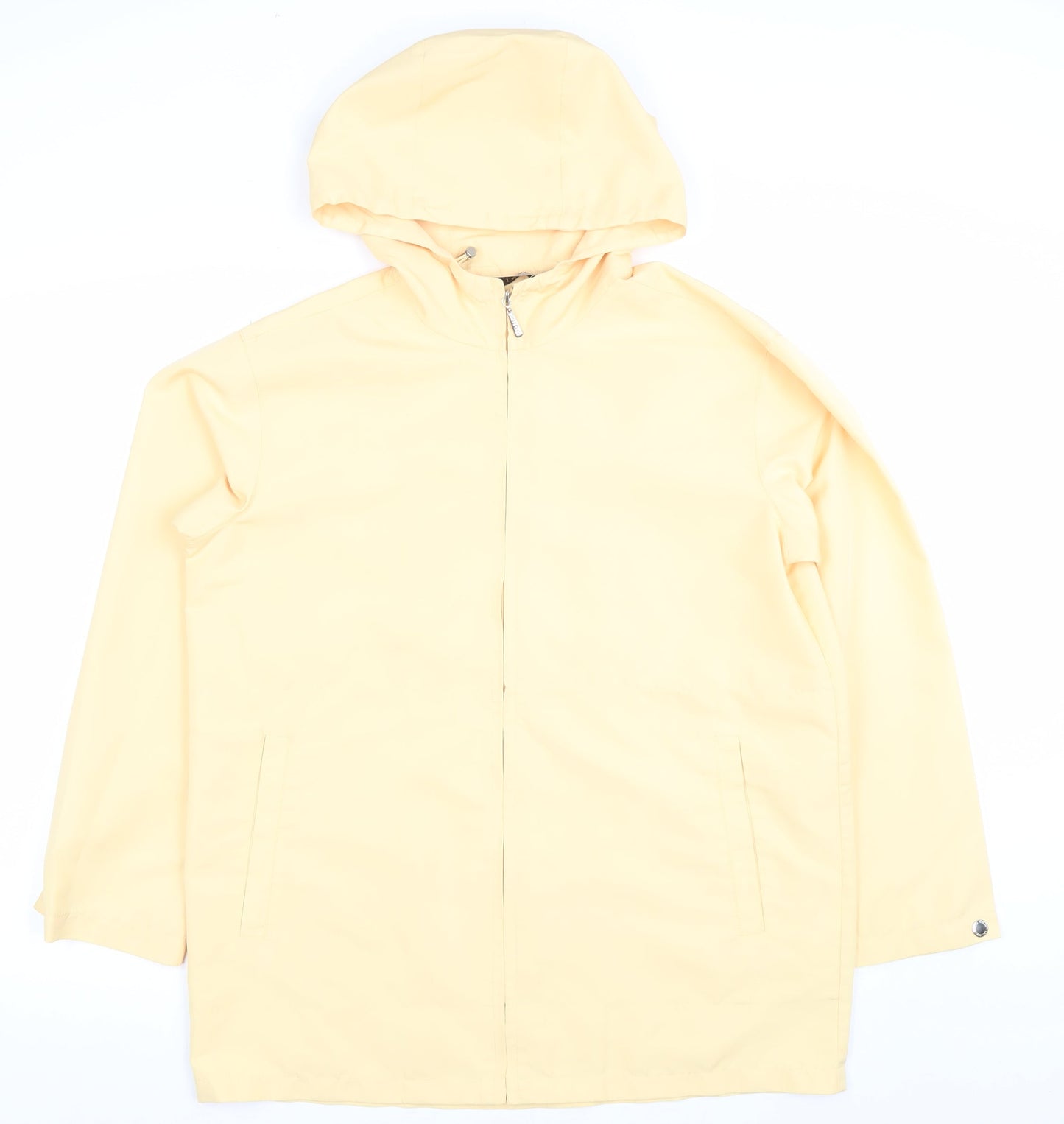 IZOD Women's Yellow Hooded Mid-Length Rain Coat Size S