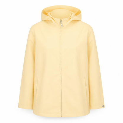 IZOD Women's Yellow Hooded Mid-Length Rain Coat Size S