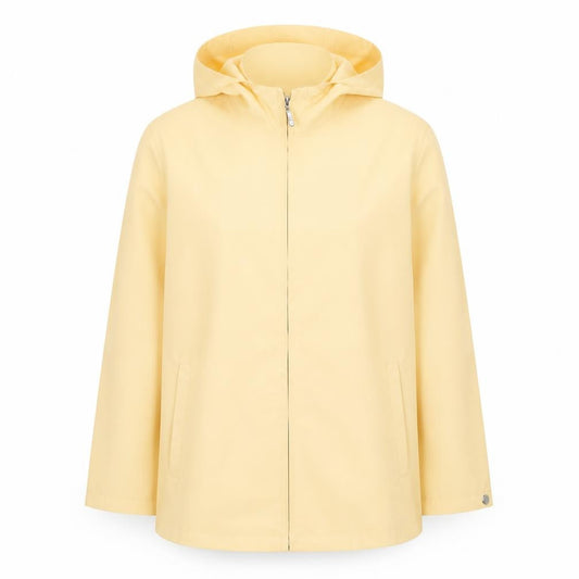 IZOD Women's Yellow Hooded Mid-Length Rain Coat Size S