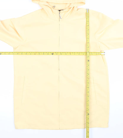IZOD Women's Yellow Hooded Mid-Length Rain Coat Size S
