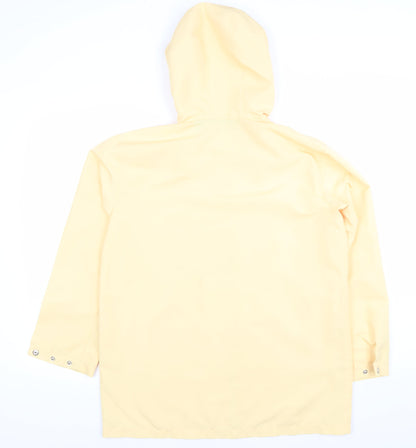 IZOD Women's Yellow Hooded Mid-Length Rain Coat Size S