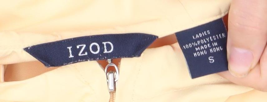 IZOD Women's Yellow Hooded Mid-Length Rain Coat Size S
