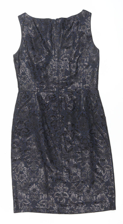 Jigsaw Women’s Blue Jacquard Sleeveless Sheath Dress Size 10