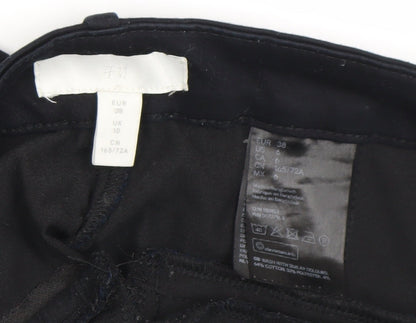H&M Womens Black Straight Leg Jeans Size 10 Regular Fit Cotton Blend