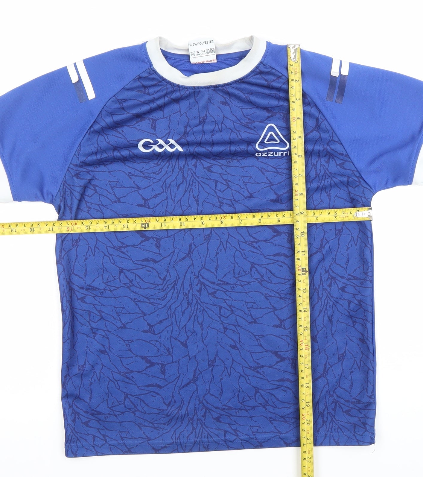 Azzurri Boys Blue Short Sleeve Football Jersey Sports T-Shirt 10-11 Years