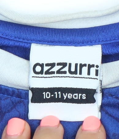 Azzurri Boys Blue Short Sleeve Football Jersey Sports T-Shirt 10-11 Years