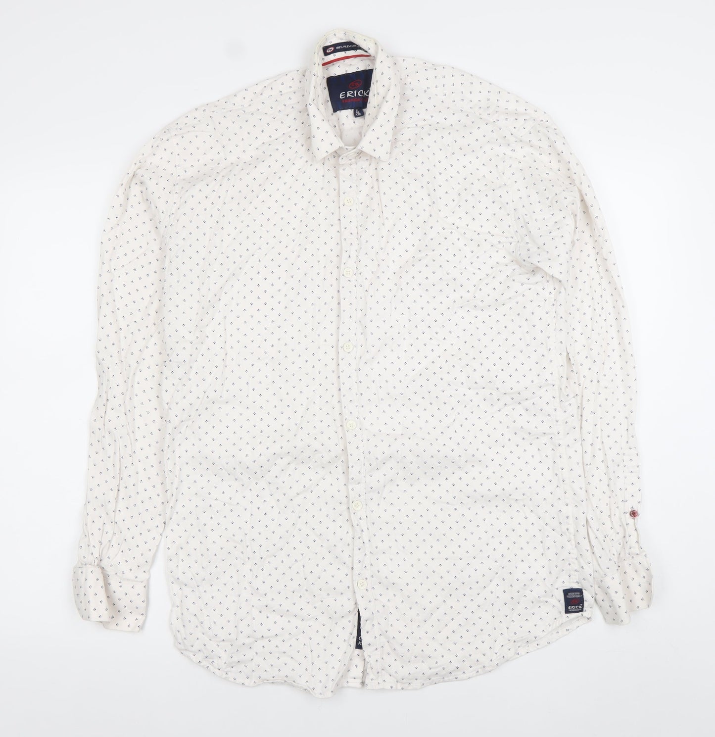 Erick Fashion Club Men's White XL Formal Cotton Dress Shirt