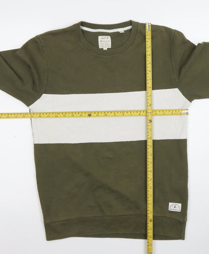 Mens UK Size S Jack Wills Green Pullover Sweatshirt