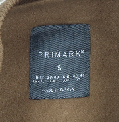 Primark Womens Brown Varsity Jacket Size S 10-12 Casual Autumn