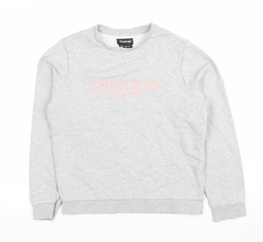 Womens UK Size 8 Firetrap Grey Pullover Sweatshirt