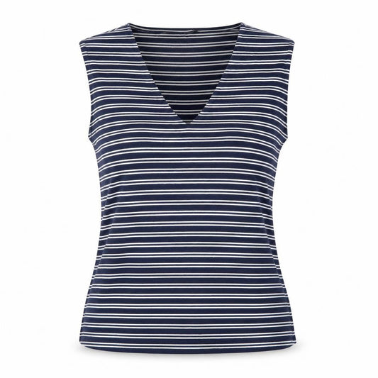 Dunnes Women’s Blue Striped Sleeveless V-Neck Tank Top L