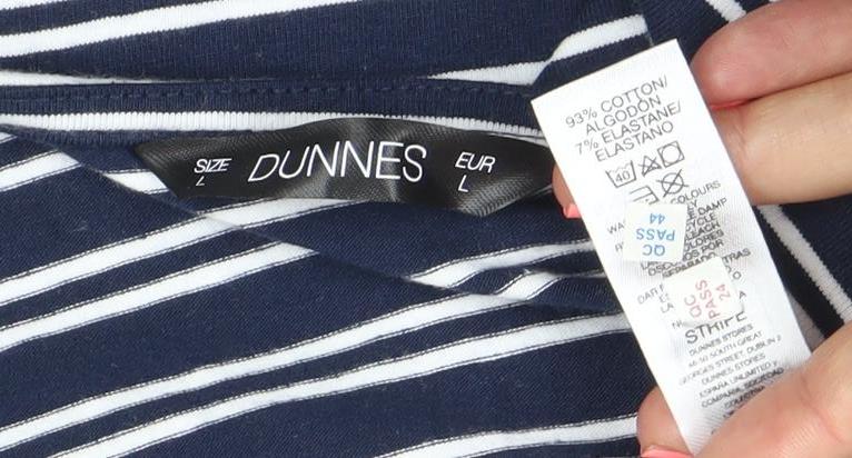 Dunnes Women’s Blue Striped Sleeveless V-Neck Tank Top L