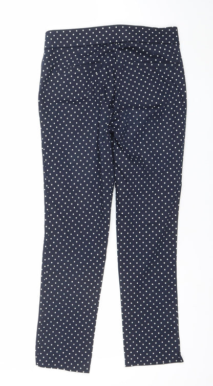 Savior Women Blue Polka Dot Cotton Blend Stretch Leggings Size 8