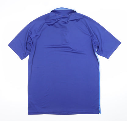 Pádraig Harrington Mens Blue Colourblock Golf Polo Shirt Size S