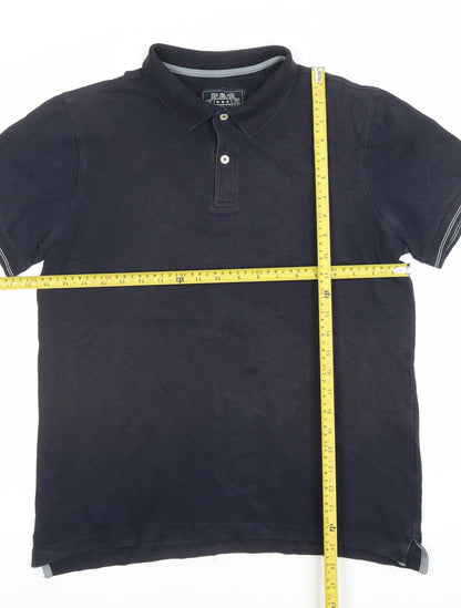 Paul Costelloe Living Men's Black Cotton Polo Shirt Size L