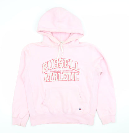 Russell Athletic Womens Pink Pullover Hoodie Size L Cotton
