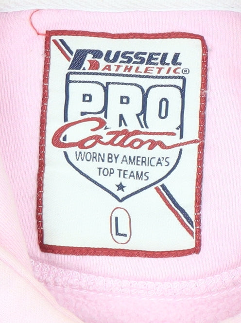 Russell Athletic Womens Pink Pullover Hoodie Size L Cotton