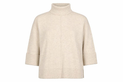Front view of Dunnes Women’s Beige Wool Blend Roll Neck jumper XL