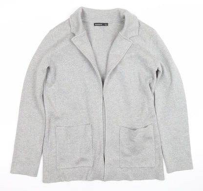 Solutions! Women's Grey Cardigan Small Long Sleeve Open Front Knit