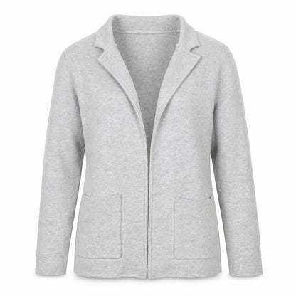 Solutions! Women's Grey Cardigan Small Long Sleeve Open Front Knit