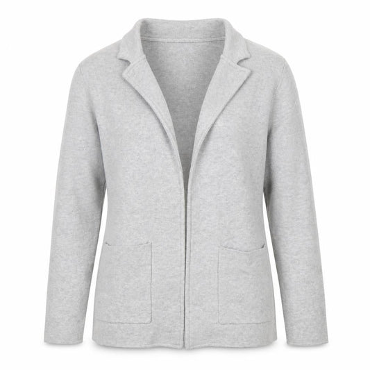 Solutions! Women's Grey Cardigan Small Long Sleeve Open Front Knit