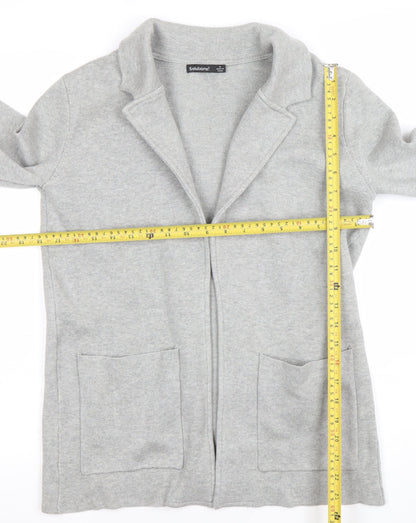 Solutions! Women's Grey Cardigan Small Long Sleeve Open Front Knit