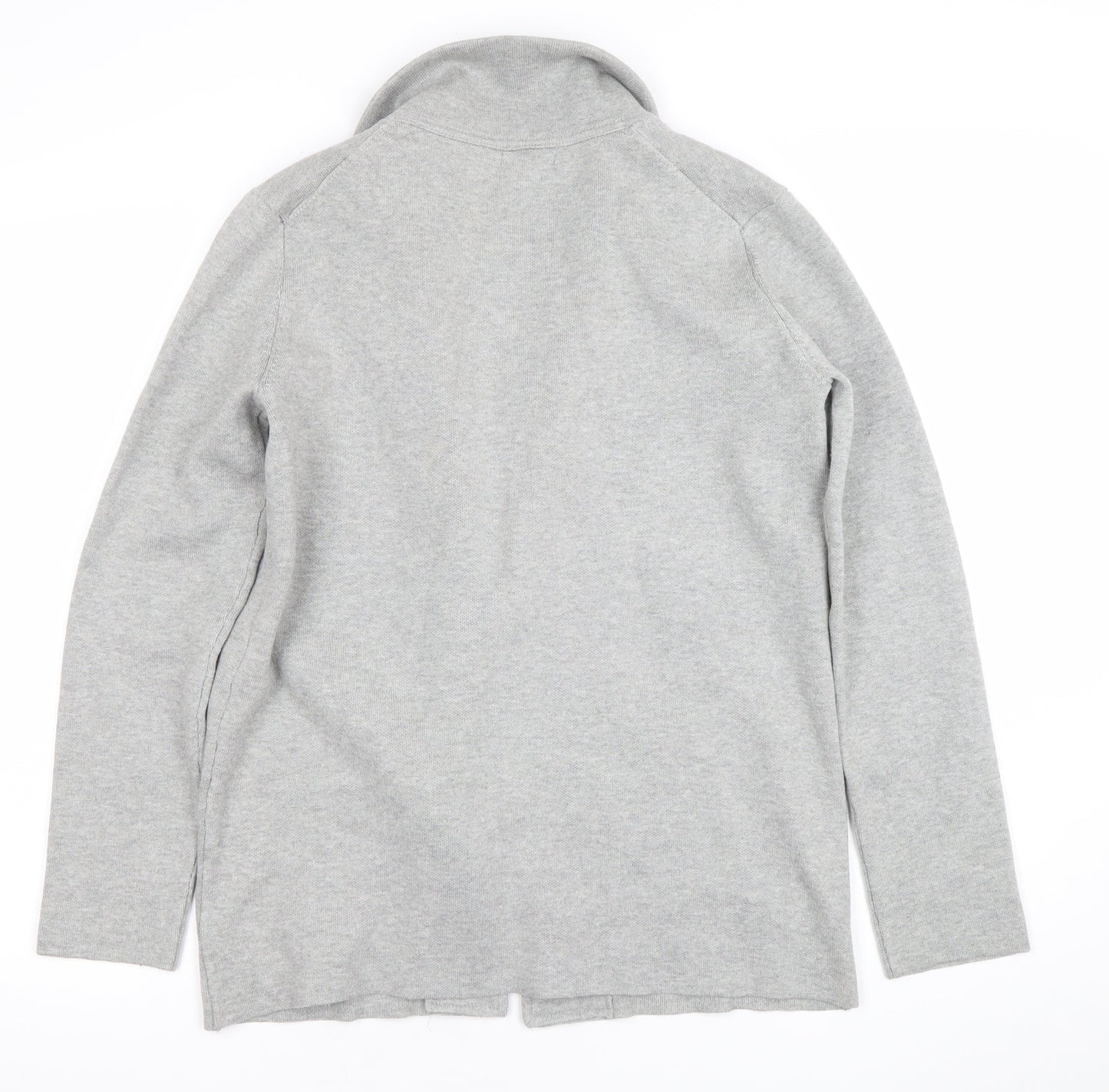 Solutions! Women's Grey Cardigan Small Long Sleeve Open Front Knit