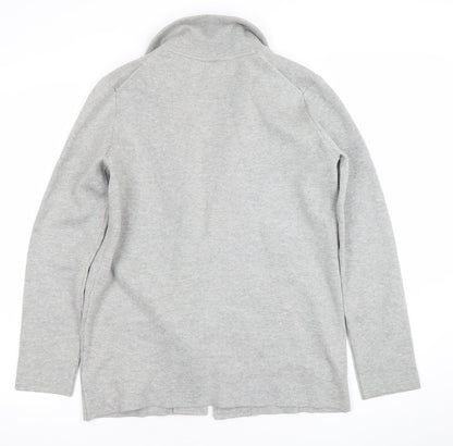 Solutions! Women's Grey Cardigan Small Long Sleeve Open Front Knit