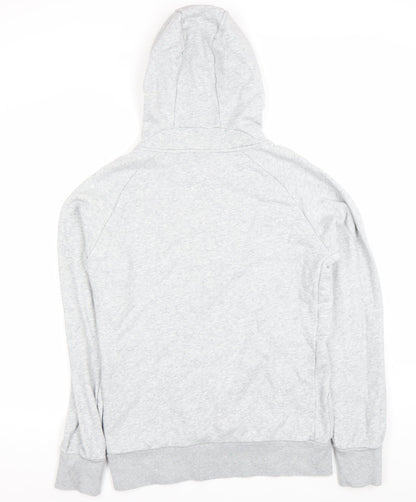 Superdry Men's Grey Pullover Hoodie Large Logo Fleece Sweatshirt