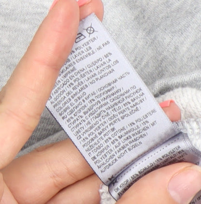 Superdry Men's Grey Pullover Hoodie Large Logo Fleece Sweatshirt