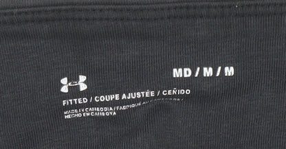 Under Armour Women Black Medium Fitted Leggings Gym Training Stretch