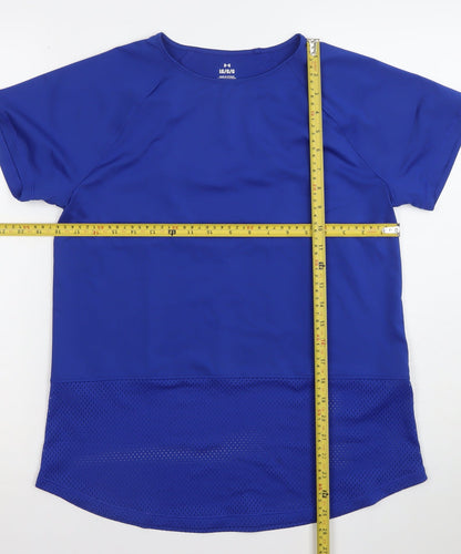 Under Armour Women Blue Large Short Sleeve Mesh Back Gym T-Shirt