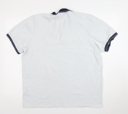 Diesel Men's White Cotton Polo Shirt 2XL Regular Fit