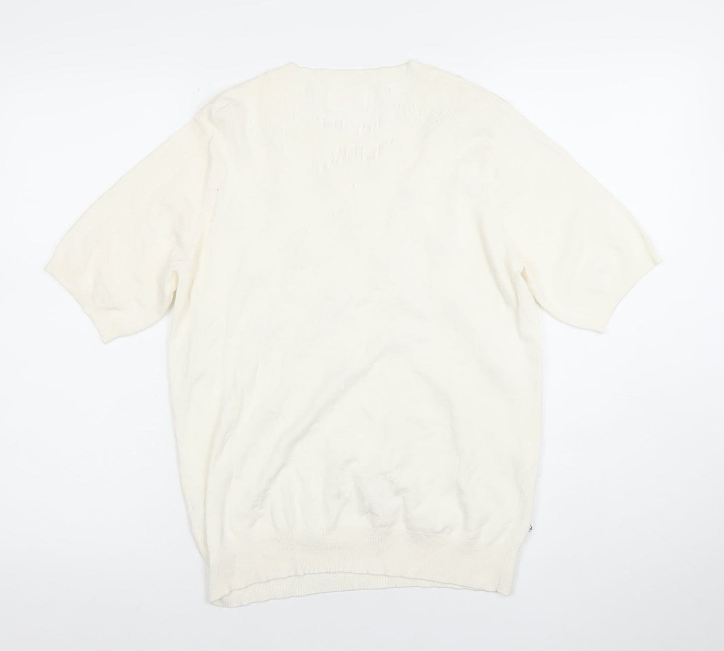 Savida Women’s Ivory Beaded Short Sleeve Knit Top Size 12