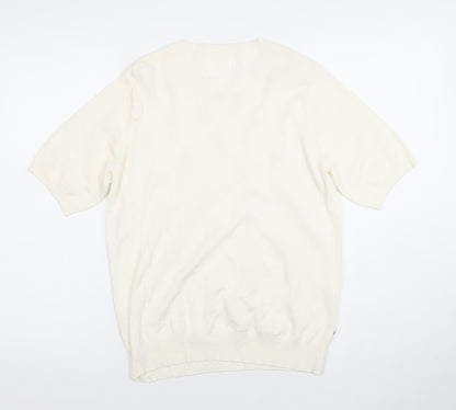 Savida Women’s Ivory Beaded Short Sleeve Knit Top Size 12